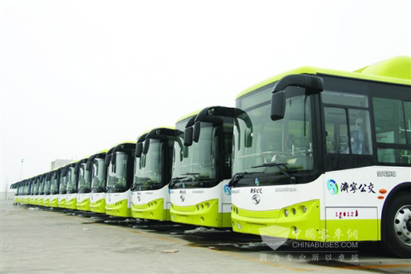山東濟寧新增156輛純電動公交車