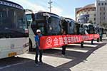 完滿服務敦煌文博會  金旅客車馳騁大漠