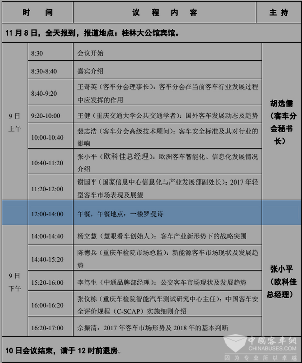 2017年第15屆客車市場研究會日程安排
